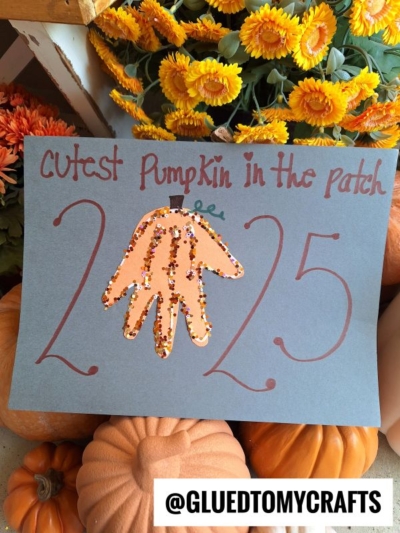 HANDPRINT PUMPKIN - CUTEST IN THE PATCH
