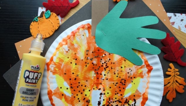 Paint Splat Pumpkin Craft Idea For Kids To Make This Fall