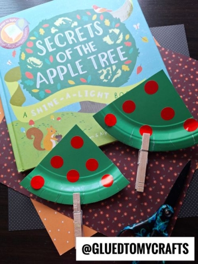 Paper Plate Apple Tree - using coding labels for the apples