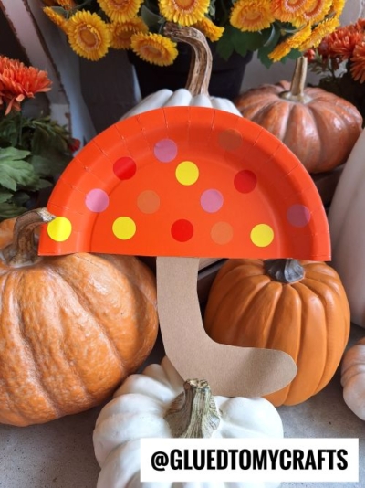 Paper Plate & Polka Dot Umbrella Craft Idea