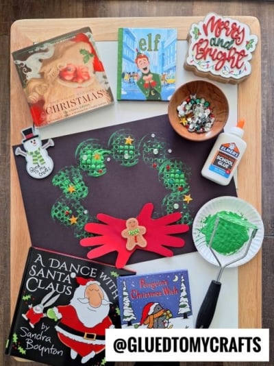 Potato Masher Stamped Christmas Wreath