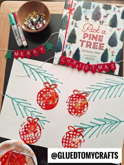Potato Masher Stamped Red Ornaments