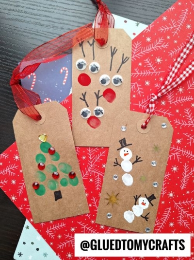 THREE FINGERPRINT CHRISTMAS GIFT TAG IDEAS