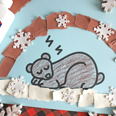 Torn Paper Hibernating Bear Cave Craft Idea For Kids