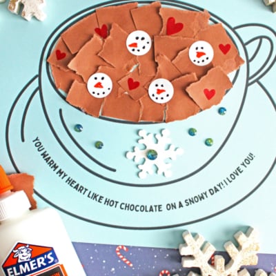 Torn Paper Hot Chocolate Mug Craft Idea For Kids