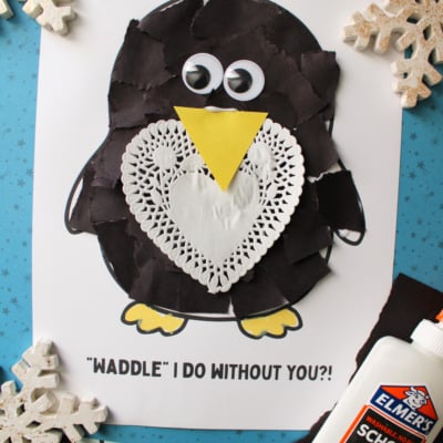Torn Paper Penguin Craft - Waddle I Do Without You?!