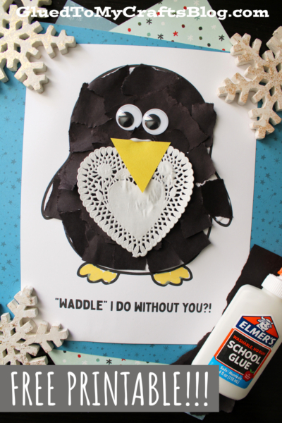 Torn Paper Penguin Craft - Waddle I Do Without You?!