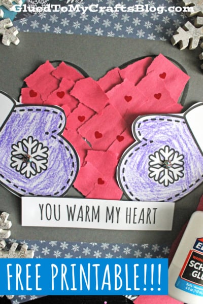 Torn Paper "You Warm My Heart" Craft Idea