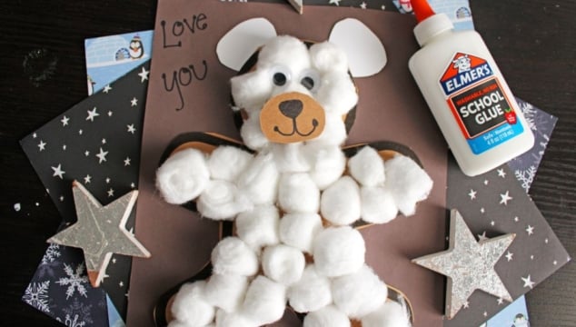 Fun and Fluffy Cotton Ball Polar Bear Craft