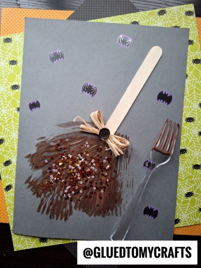 FORK PAINTED WITCH BROOM CRAFT IDEA