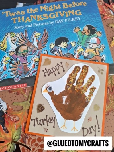 PAINTED HANDPRINT TURKEY CARD