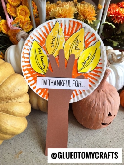 PAPER PLATE THANKFUL TREE CRAFT IDEA