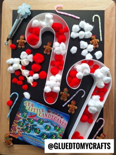 POM POM BUILDING CANDY CANE ACTIVITY