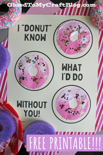 Pool Noodle Stamped Donut Card Craft Idea For Kids