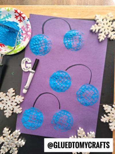 Potato Masher Stamped Ear Muffs For A Winter Day