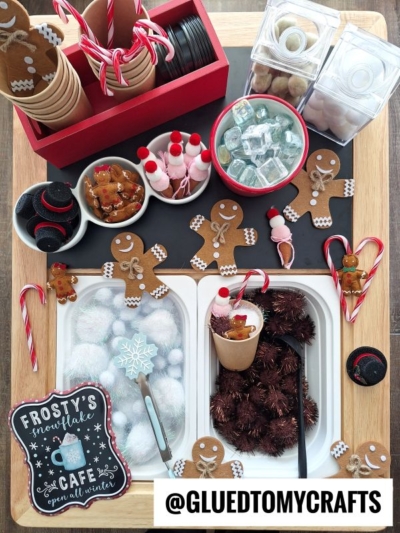 HOT CHOCOLATE BAR - USE POM POMS AND VARIOUS ELEMENTS