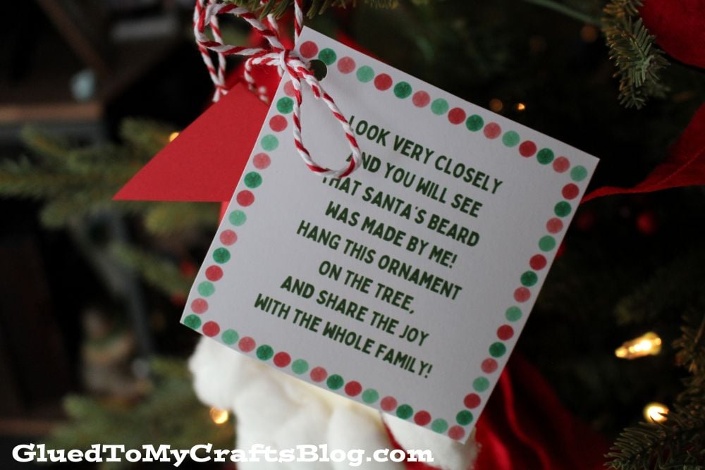 Look Very Closely - Handprint & Cotton Ball Santa Ornament