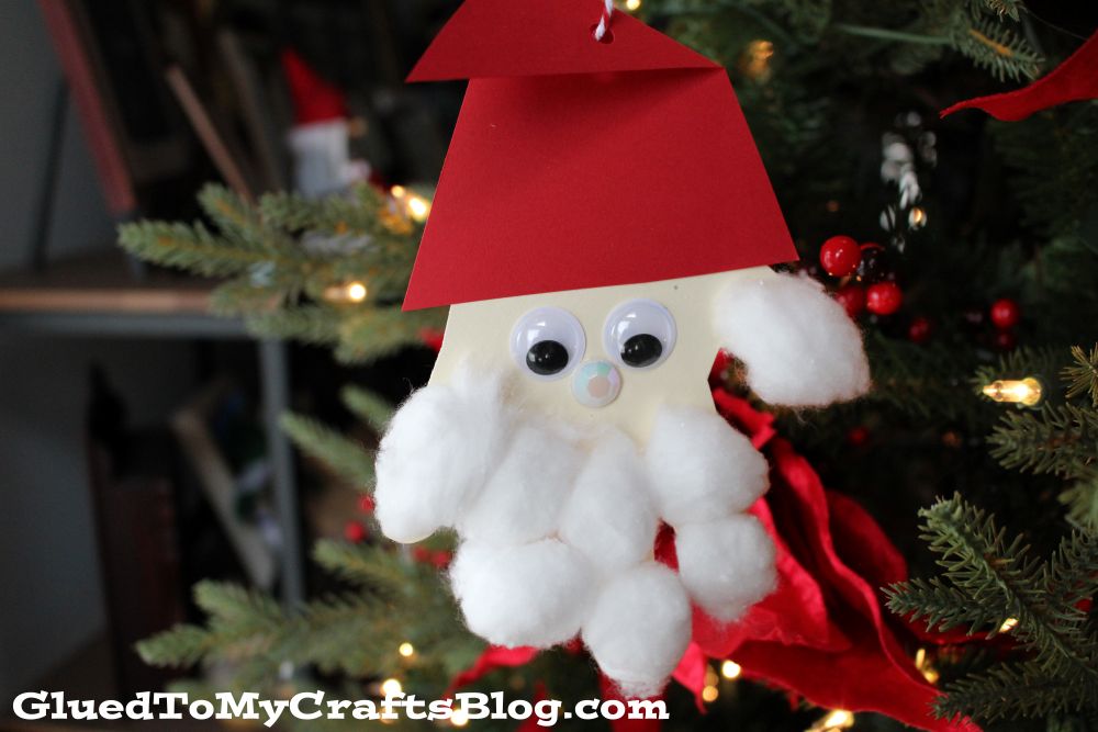 Look Very Closely - Handprint & Cotton Ball Santa Ornament