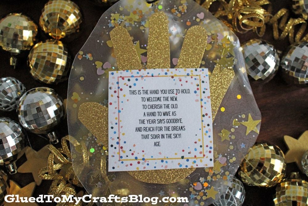 New Year's Eve Handprint Poem Gift Tag Printable