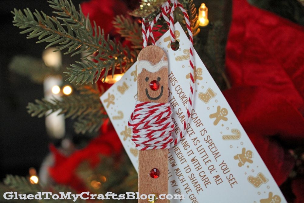 Popsicle Stick Gingerbread Man Height Ornament