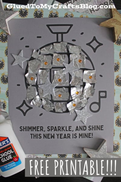 Torn Foil Disco Ball Craft Idea For New Year's Eve