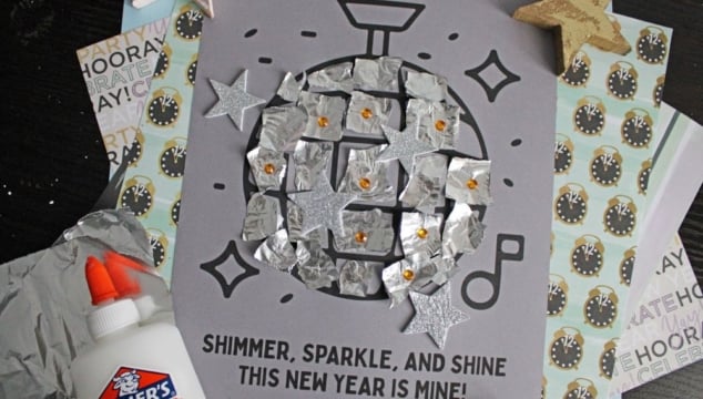 Torn Foil Disco Ball Craft Idea For New Year's Eve