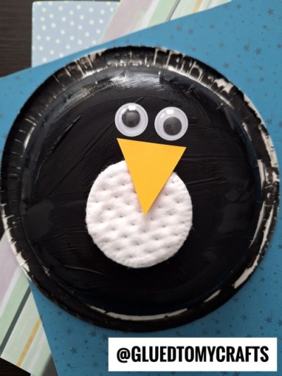 PAPER BOWL PENGUIN - USE COTTON ROUNDS FOR HIS BELLY