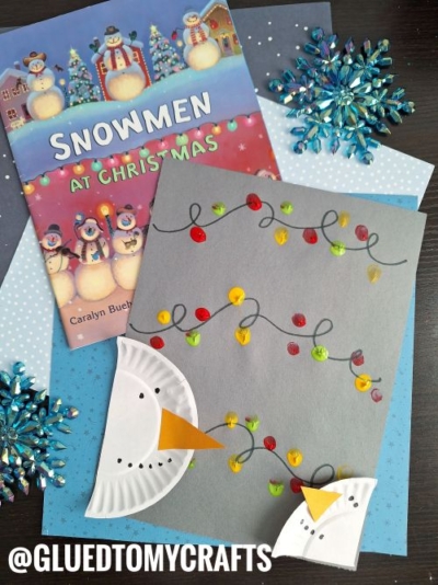 PAPER PLATE CHRISTMAS SNOWMAN CRAFT IDEA