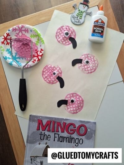 Potato Masher Stamped Pink Flamingos