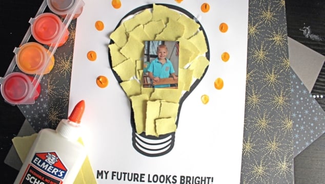 Torn Paper Light Bulb Craft Idea For Kids