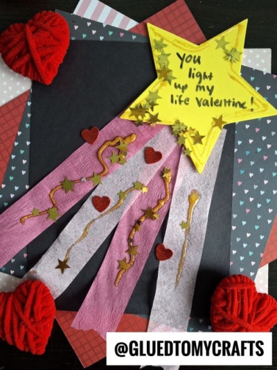 CREPE PAPER SHOOTING STAR CRAFT IDEA - YOU LIGHT UP MY LIFE VALENTINE!
