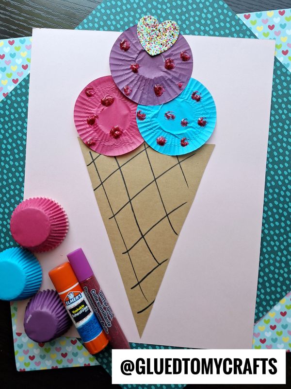 Cupcake Liner Ice Cream Craft Idea For Summer