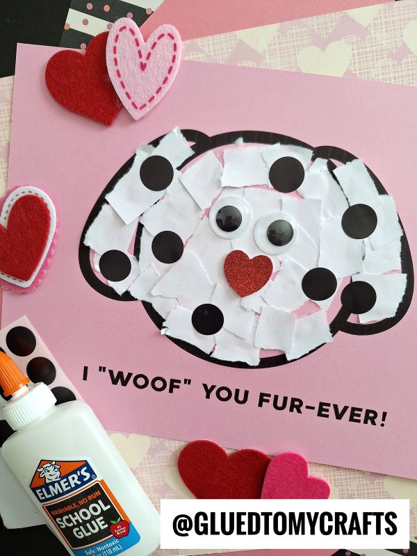 Torn Paper Dalmatian Dog Craft Idea For Kids