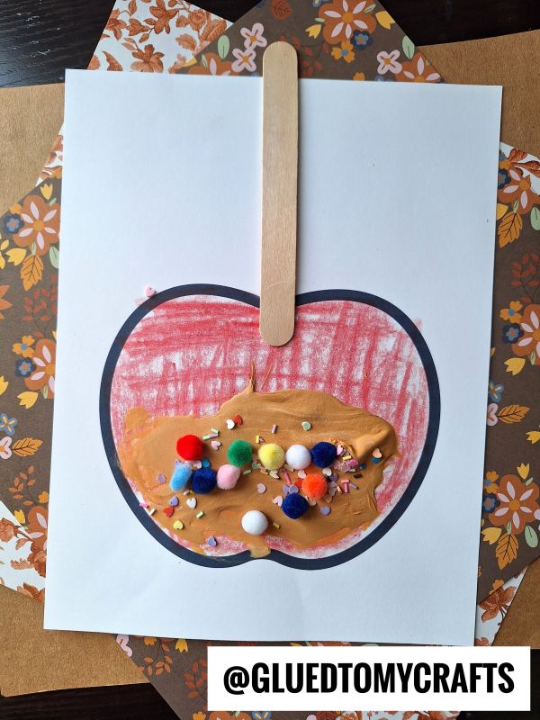 Puffy Paint Caramel Apple Craft