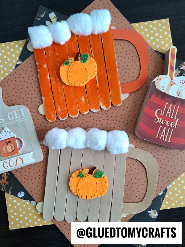 Popsicle Stick Pumpkin Spice Mug Craft For Kids