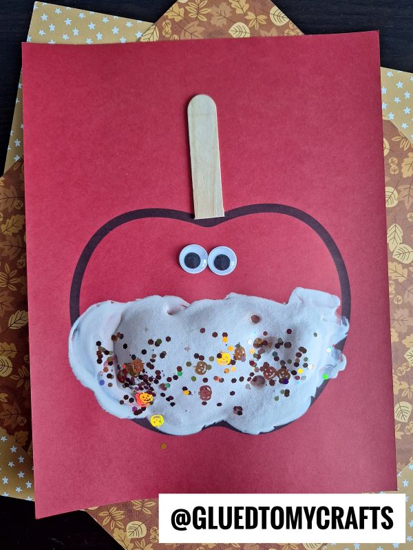 Puffy Paint Caramel Apple Craft