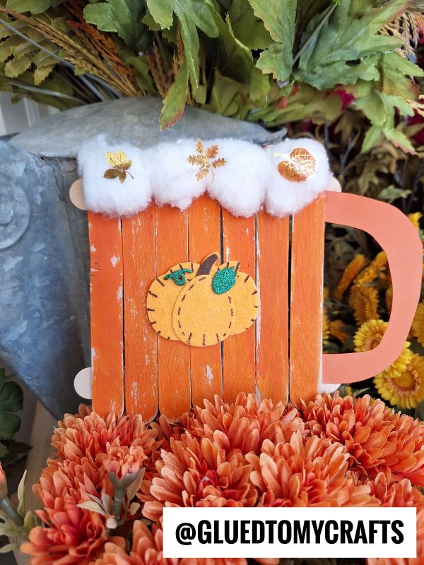 Popsicle Stick Pumpkin Spice Mug Craft For Kids
