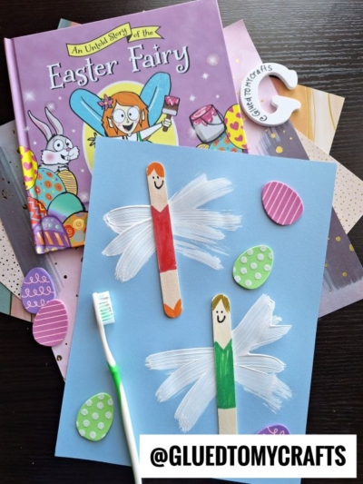 TOOTH BRUSH PAINTED FAIRIES - THEIR BODIES ARE MADE FROM CRAFT STICKS
